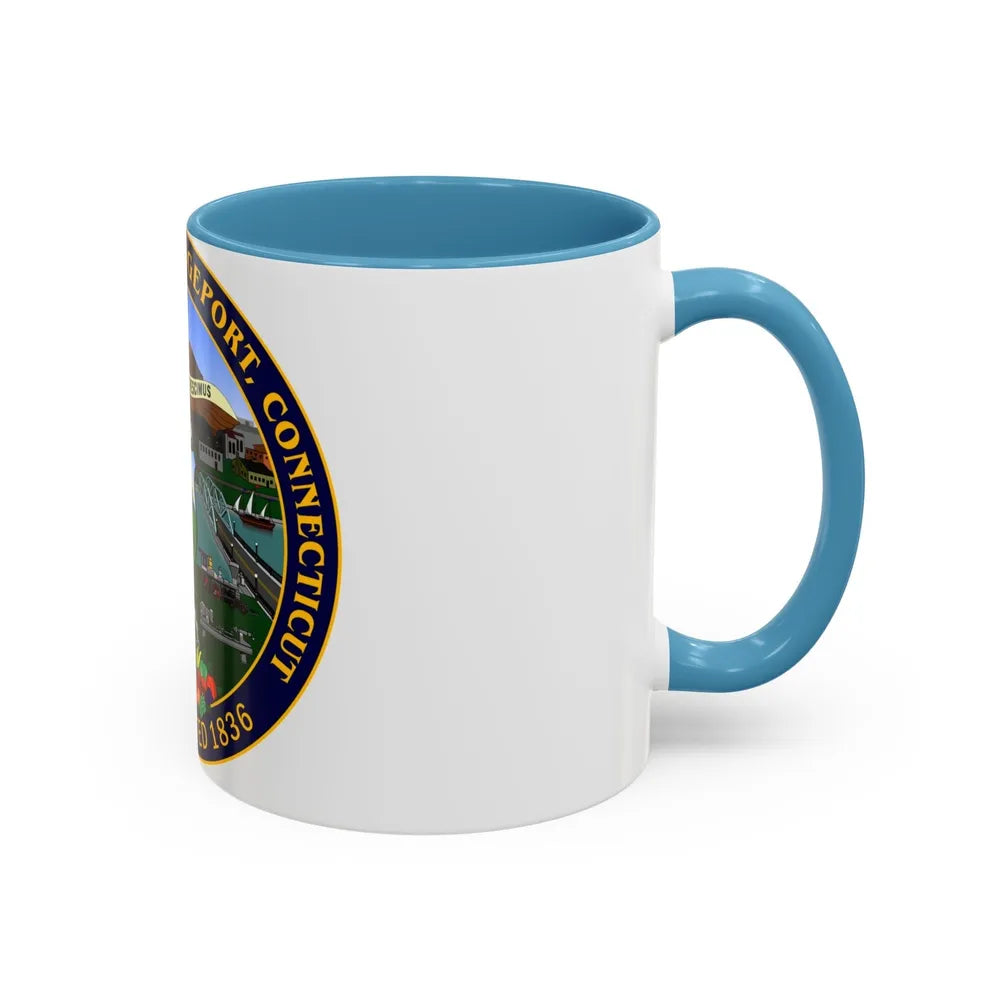 Seal of Bridgeport Connecticut - Accent Coffee Mug-Go Mug Yourself