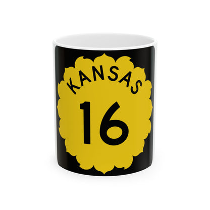 K-16 1962 (Kansas) (Road Sign) White Coffee Mug