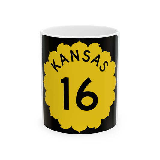 K-16 1962 (Kansas) (Road Sign) White Coffee Mug