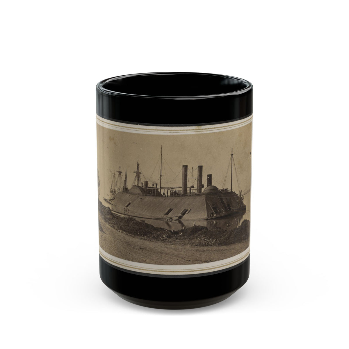Ironclad Uss Essex At Baton Rouge, Louisiana (U.S. Civil War) Black Coffee Mug