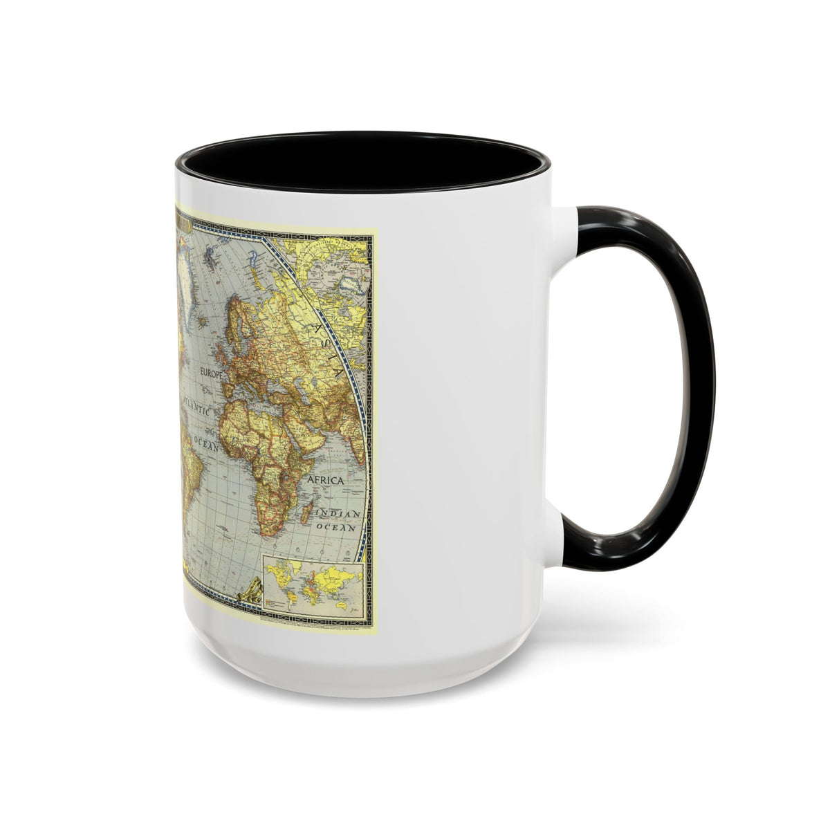 World Map (1943) (Map) Accent Coffee Mug
