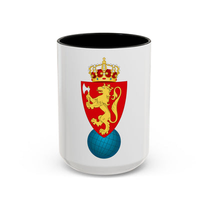 Coat of arms of the Geographical Survey of Norway - Accent Coffee Mug
