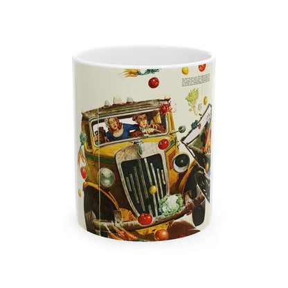 Driving Lesson Gone Bad, Collier's magazine, 1946 - White Coffee Mug-11oz-Go Mug Yourself