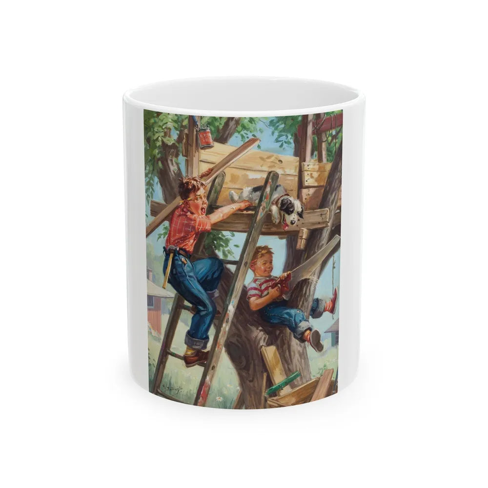 Building a Treehouse - White Coffee Mug-11oz-Go Mug Yourself