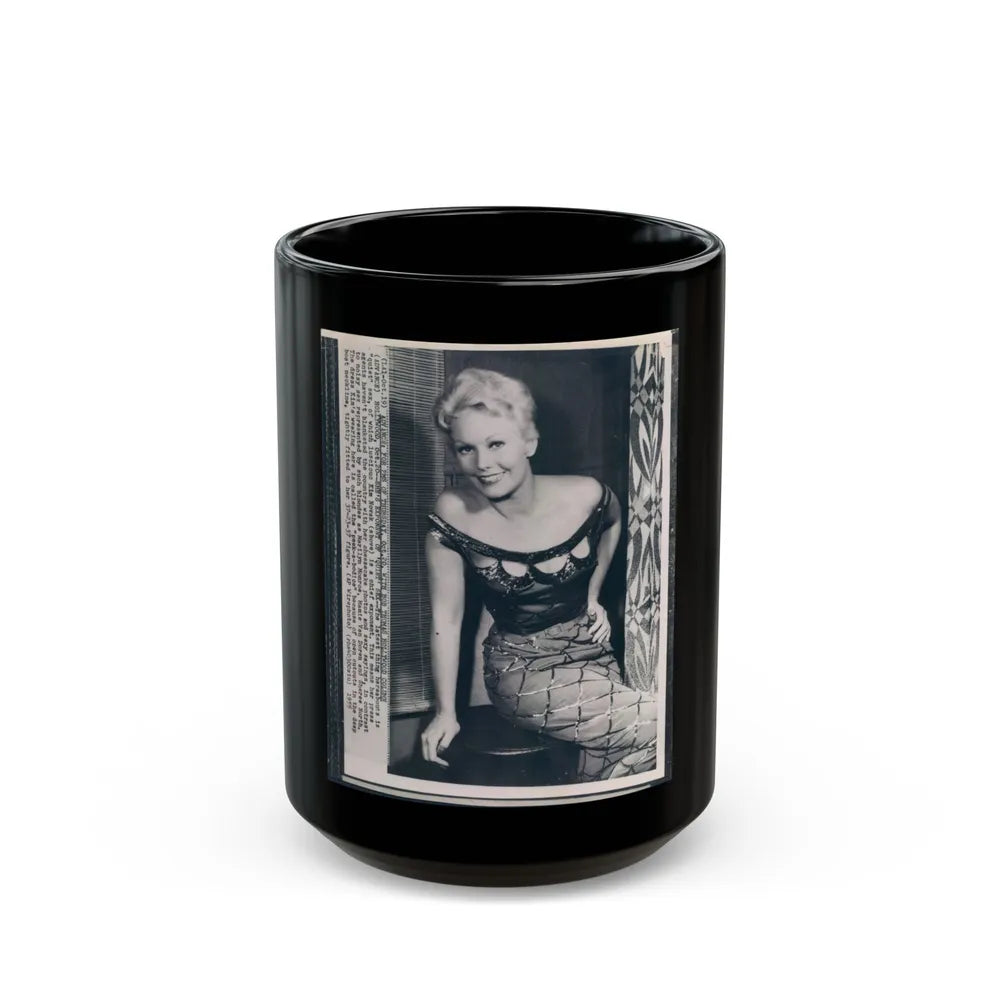 Kim Novak #128 (Vintage Female Icon) Black Coffee Mug-15oz-Go Mug Yourself