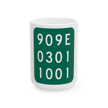 NY-909E (New York) (Road Sign) White Coffee Mug