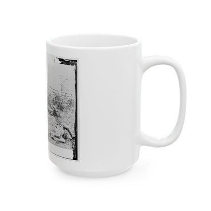 Antietam, Maryland. Confederate Soldiers As They Fell Inside The Fence On The Hagerstown Road (U.S. Civil War) White Coffee Mug