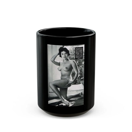 June Palmer #228 - Topless 1 (Vintage Female Icon) Black Coffee Mug-15oz-Go Mug Yourself