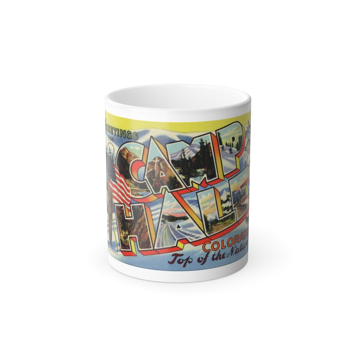 Greetings from Camp Hale Colorado (Greeting Postcards) Color Changing Mug 11oz