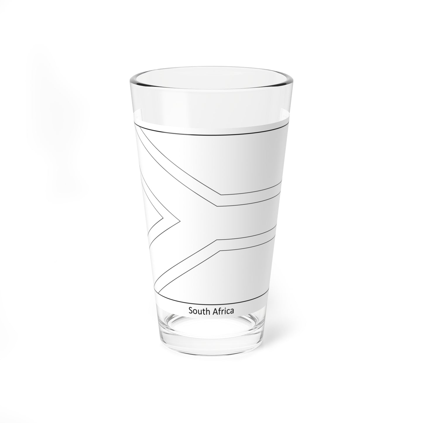 Flag of South Africa colouring page (South Africa) Pint Glass 16oz