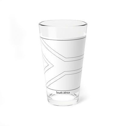 Flag of South Africa colouring page (South Africa) Pint Glass 16oz