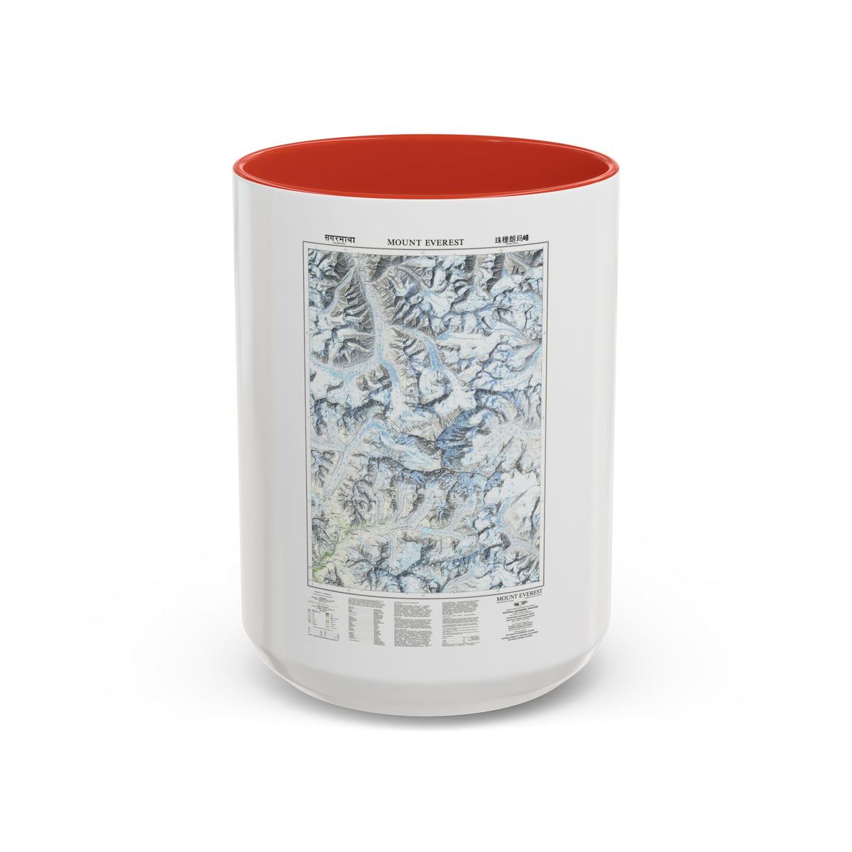 Mount Everest (1988) (Map) Accent Coffee Mug