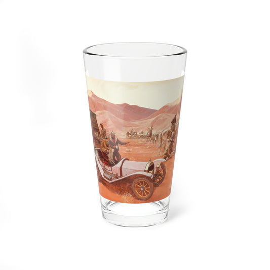 Morning Coffee, 1912 Moon Raceabout, Great Moments in Early American Motoring, 1971 (Magazine Illustration) Pint Glass 16oz