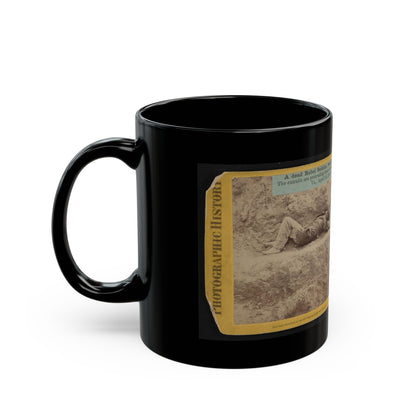 A Dead Rebel Soldier, Barefooted, Killed By A Shell, Which Tore His Side Out. The Entrails Are Portruding From His Side (U.S. Civil War) Black Coffee Mug