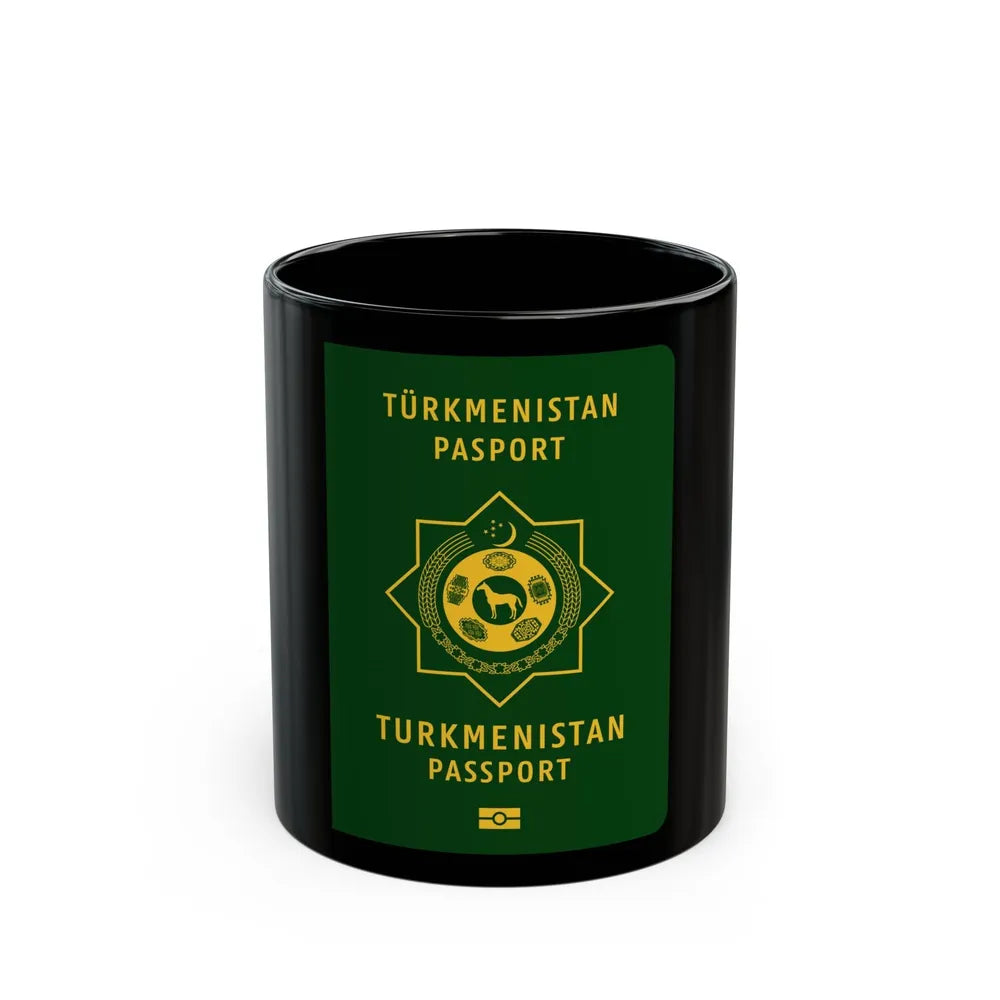 Turkmen Passport - Black Coffee Mug-11oz-Go Mug Yourself