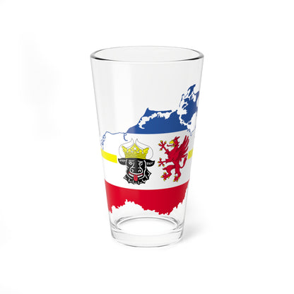 Flag map of MecklenburgVorpommern (Germany) Pint Glass 16oz