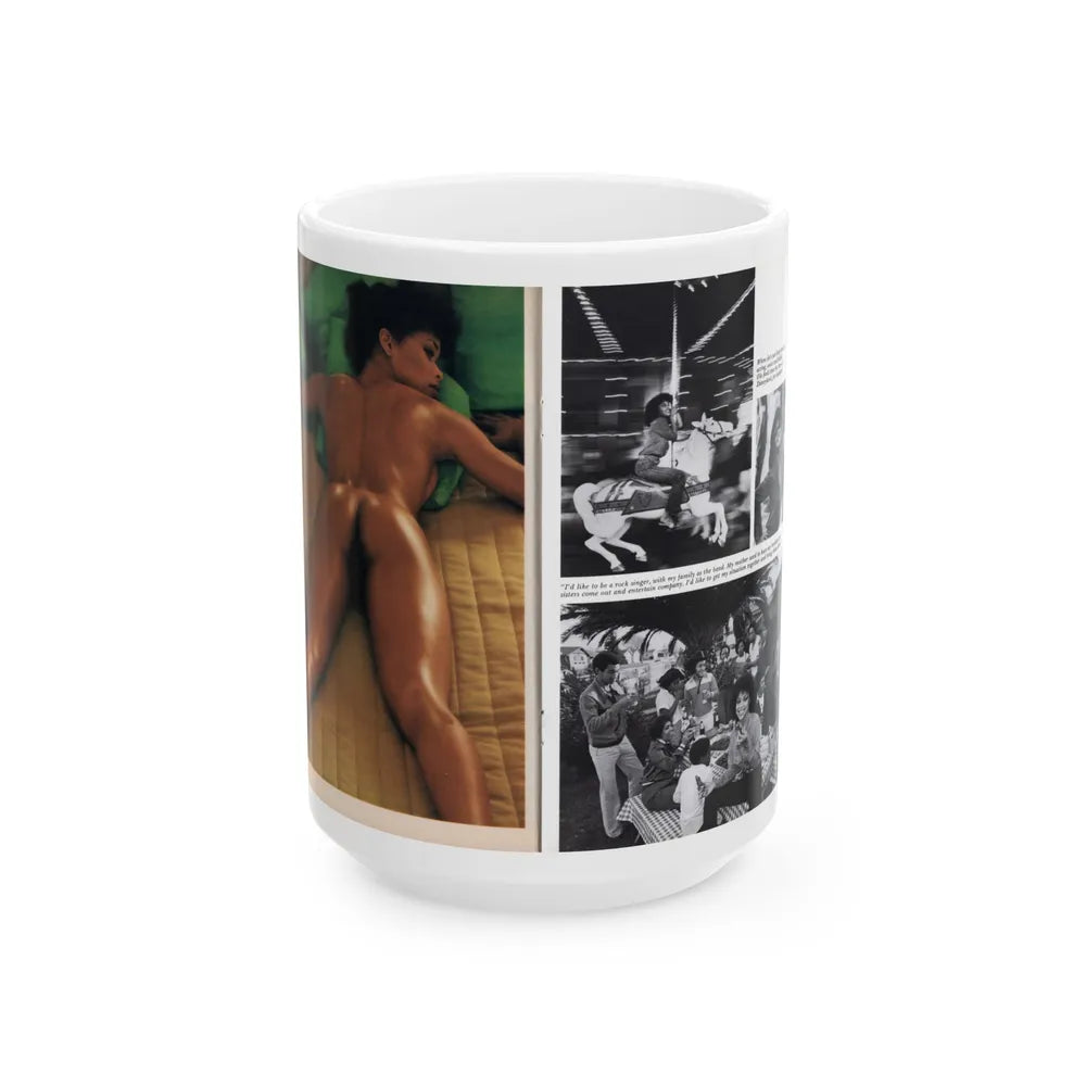 Ola Ray #133 - [Pages 150-151] Ola Playboy Spread Pages 7 & 8 of 10+Centerfold from Playboy Mag. June '80 (Vintage Female Icon) White Coffee Mug-15oz-Go Mug Yourself