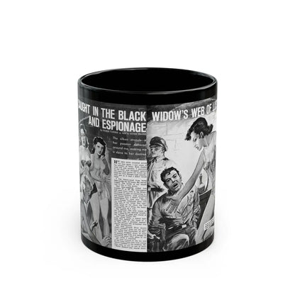 Caught In The Black Widow's Web Of Lust And Espionage, World of Men, December 1963 - Black Coffee Mug-11oz-Go Mug Yourself