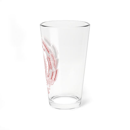 Emblem of the Ukrainian SSR printed version FireBrick (Soviet Union) (Coat of Arms) Pint Glass 16oz