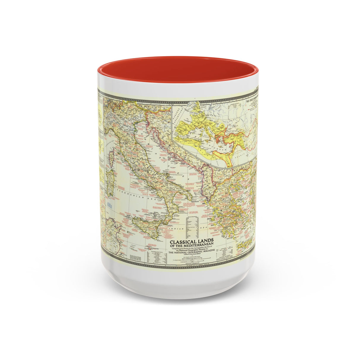 Mediterranean - Classical Lands (1949) (Map) Accent Coffee Mug