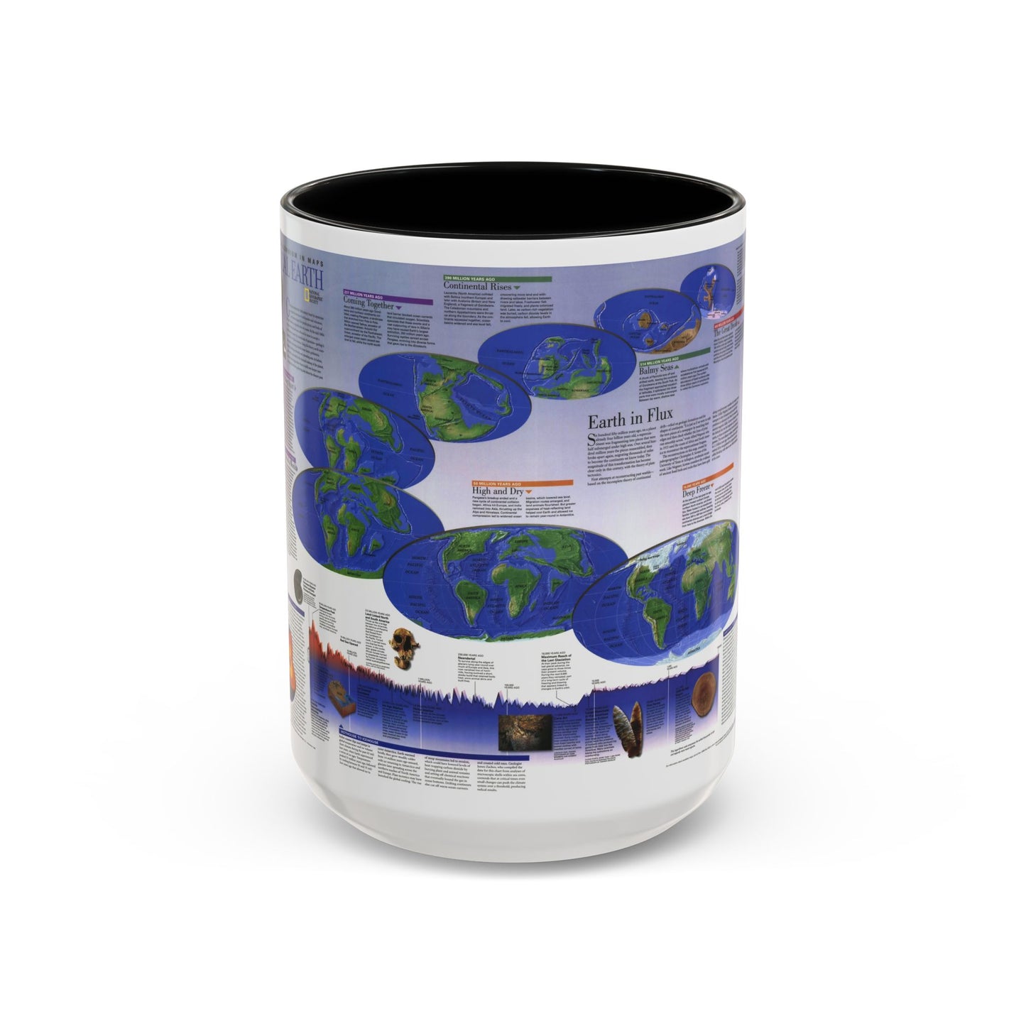 World Map - Physical Earth 2 (1998) (Map) Accent Coffee Mug