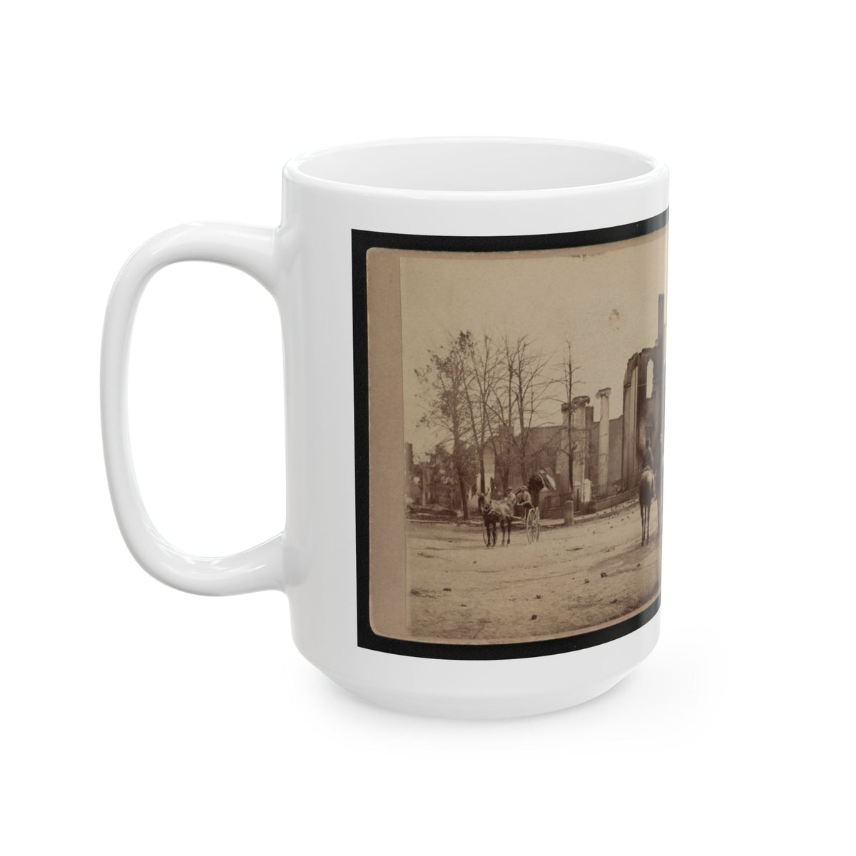 Bank Of Chambersburg & Franklin House, Chambersburg, Franklin Co., Pa., Destroyed By The Rebels Under Mccausland, July 30th, 1864 (U.S. Civil War) White Coffee Mug