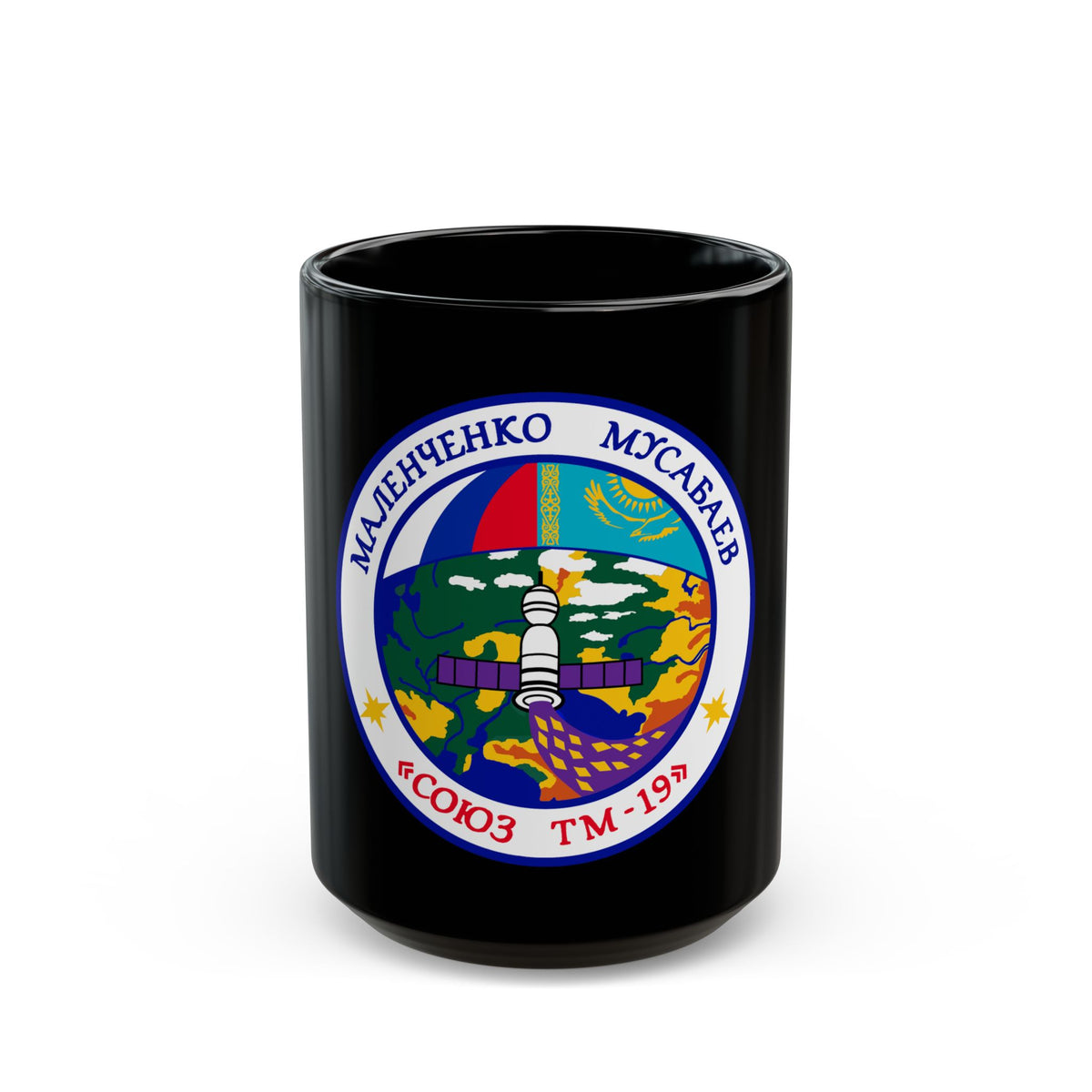 Soyuz TM-19 (Soyuz Programme) Black Coffee Mug