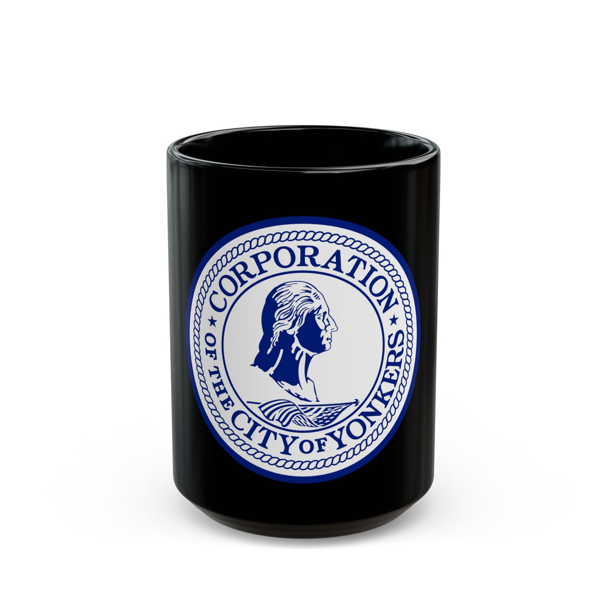 Seal of Yonkers New York - Black Coffee Mug