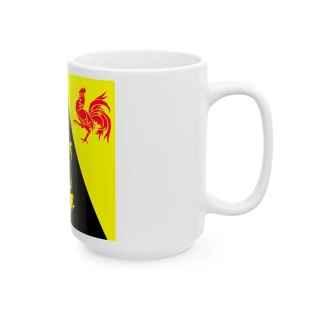 Flag of Walloon Brabant Belgium - White Coffee Mug-Go Mug Yourself