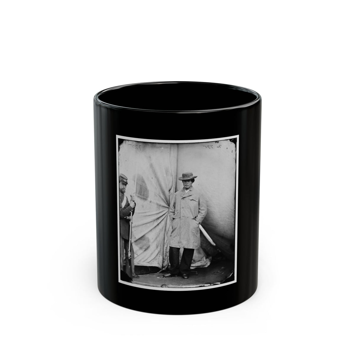 Washington Navy Yard, D.C. Lewis Payne, The Conspirator Who Attacked Secretary Seward, Standing In Overcoat And Hat (U.S. Civil War) Black Coffee Mug