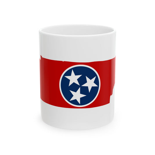 Flag-map of Tennessee (United States) White Coffee Mug