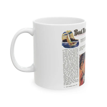 Bad Men of the Great Barrier, Man Junior, October 1948 - White Coffee Mug-Go Mug Yourself