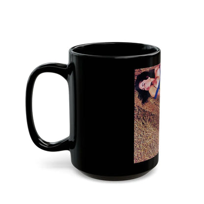 June Palmer #177 - Topless (Vintage Female Icon) Black Coffee Mug-Go Mug Yourself