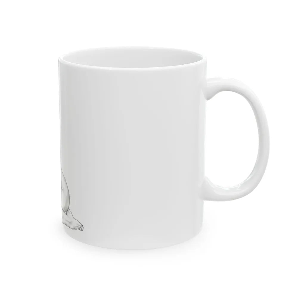 Linda Blair #169 - Nude Pencil Drawing (Vintage Female Icon) White Coffee Mug-Go Mug Yourself