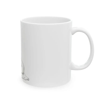 Linda Blair #169 - Nude Pencil Drawing (Vintage Female Icon) White Coffee Mug-Go Mug Yourself