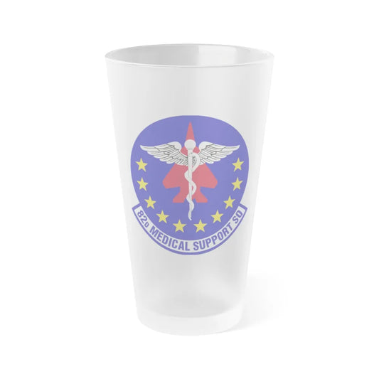 82d Medical Support Squadron (U.S. Air Force) Frosted Pint Glass 16oz-16oz-Frosted-Go Mug Yourself