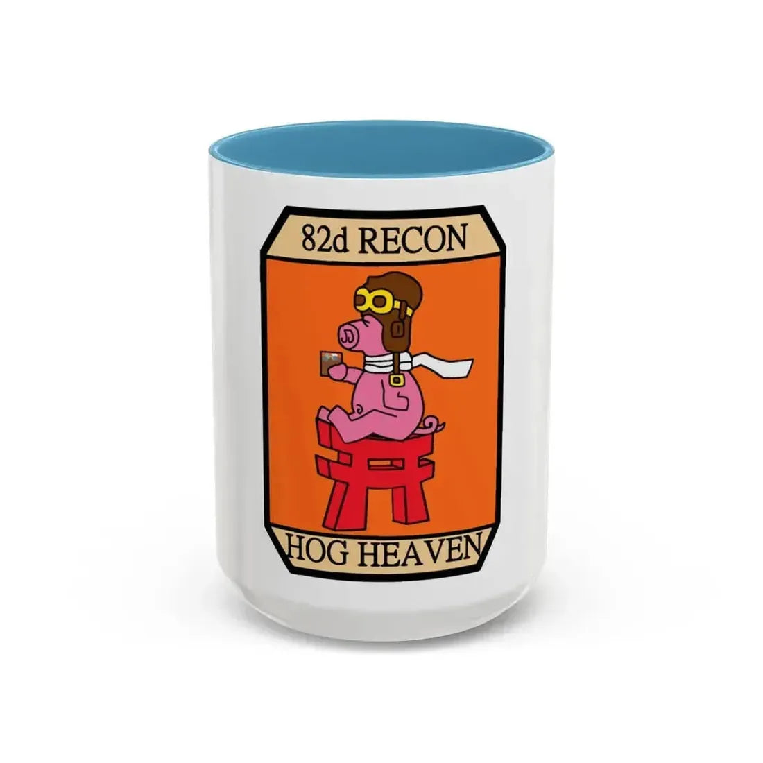 82D RECON Friday Patch (U.S. Air Force) Accent Coffee Mug 15oz Light Blue - Go Mug Yourself