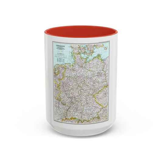 Germany (1991) (Map) Accent Coffee Mug-15oz-Red-Go Mug Yourself