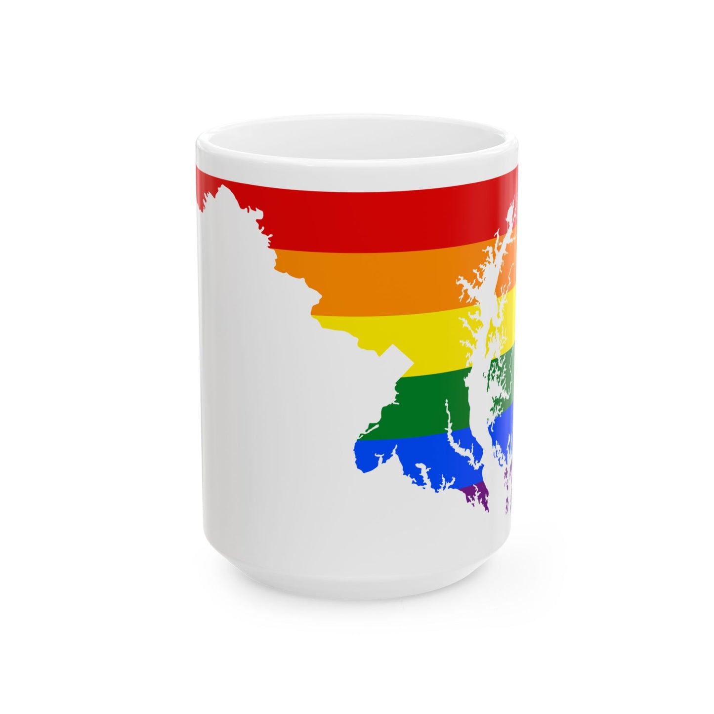 LGBT flag map of Maryland (United States) White Coffee Mug