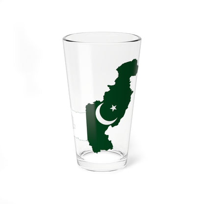 Flag map of Pakistan (Pakistan) Pint Glass 16oz
