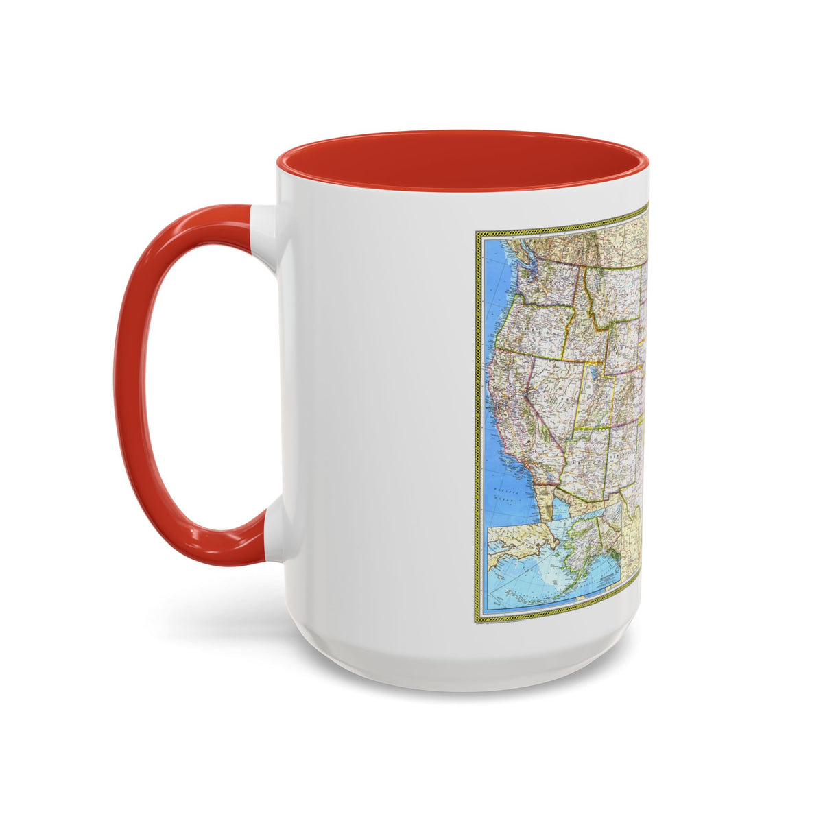 USA - The United States (1982) (Map) Accent Coffee Mug