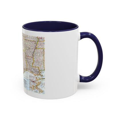 USA - South Central (1961) (Map) Accent Coffee Mug