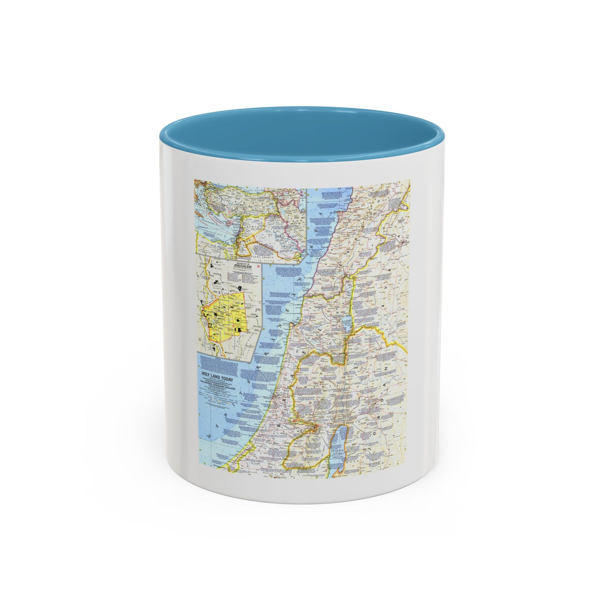 Middle East - Holy Land Today (1963) (Map) Accent Coffee Mug