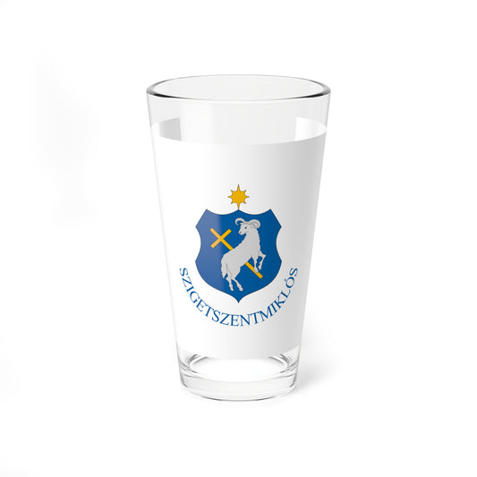 Flag of Szigetszentmiklos variant (Hungary) Pint Glass 16oz