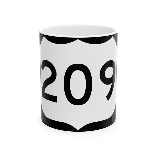 US 209 NY (New York) (Road Sign) White Coffee Mug