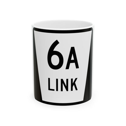N LINK 6A (Nebraska) (Road Sign) White Coffee Mug