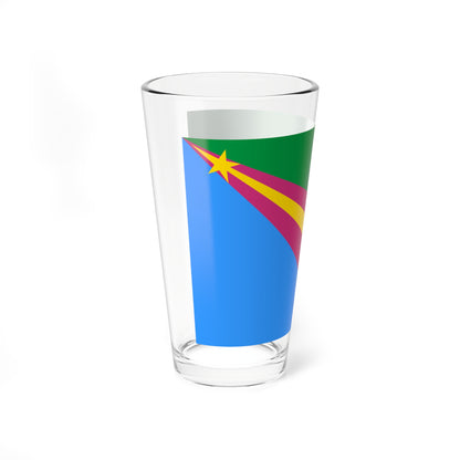Flag of Zavolzhsk rayon Ivanovo oblast (Russia) Pint Glass 16oz
