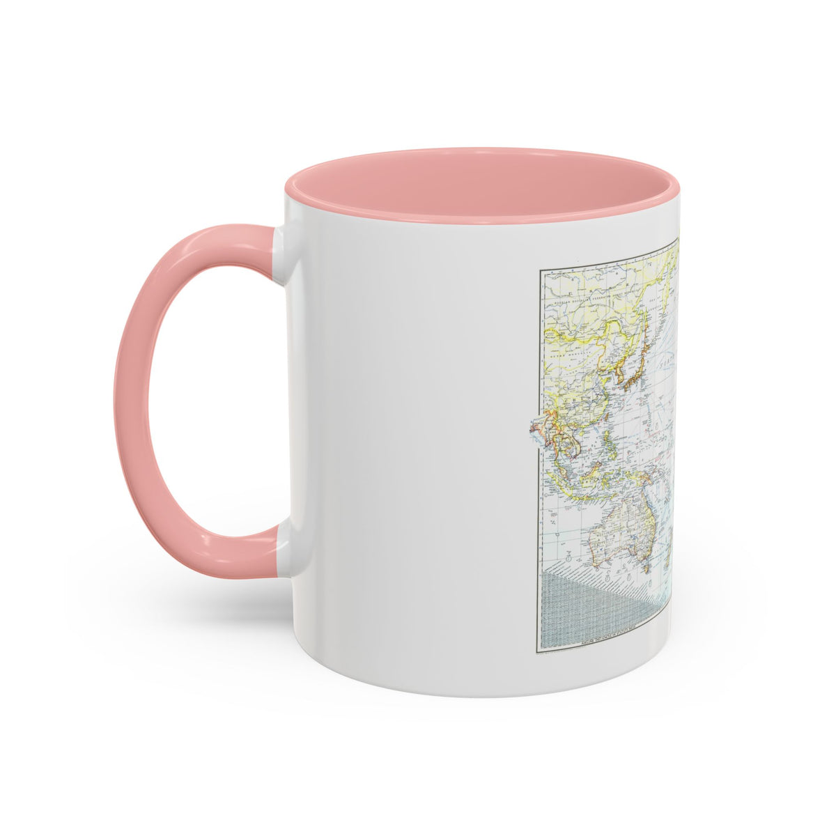Pacific Ocean - Theater of War (1942) (Map) Accent Coffee Mug
