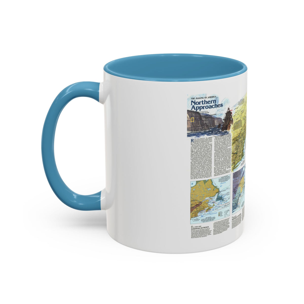 USA - Northern Approaches 2 (1985) (Map) Accent Coffee Mug