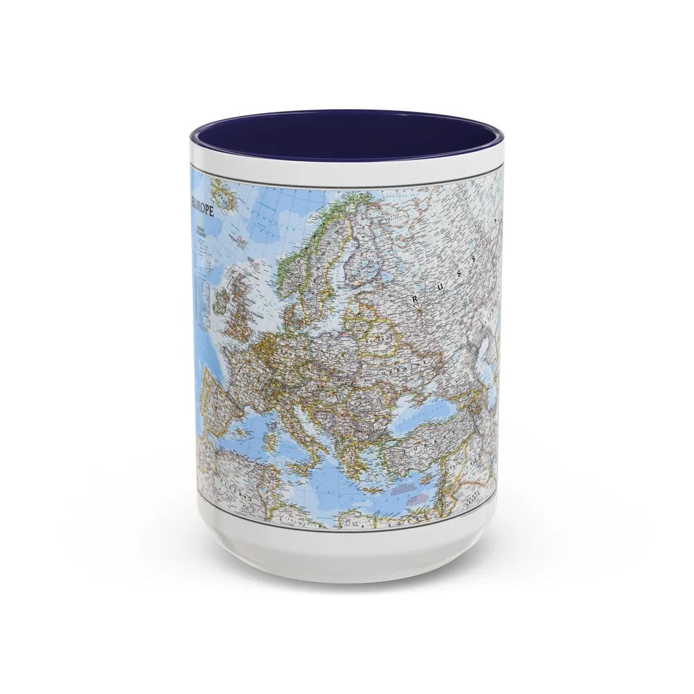 Europe (2004) (Map) Accent Coffee Mug-15oz-Navy-Go Mug Yourself